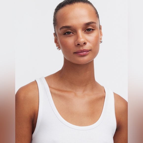 Madewell Drapey Tank Top Ribbed White M (6-8) NWT Modal Blend - Picture 5 of 10